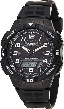 Die solarbetriebene Designer Uhr Casio Timeless Collection AQ-S800W-1BVEF für Herren mit schwarzem Zifferblatt 