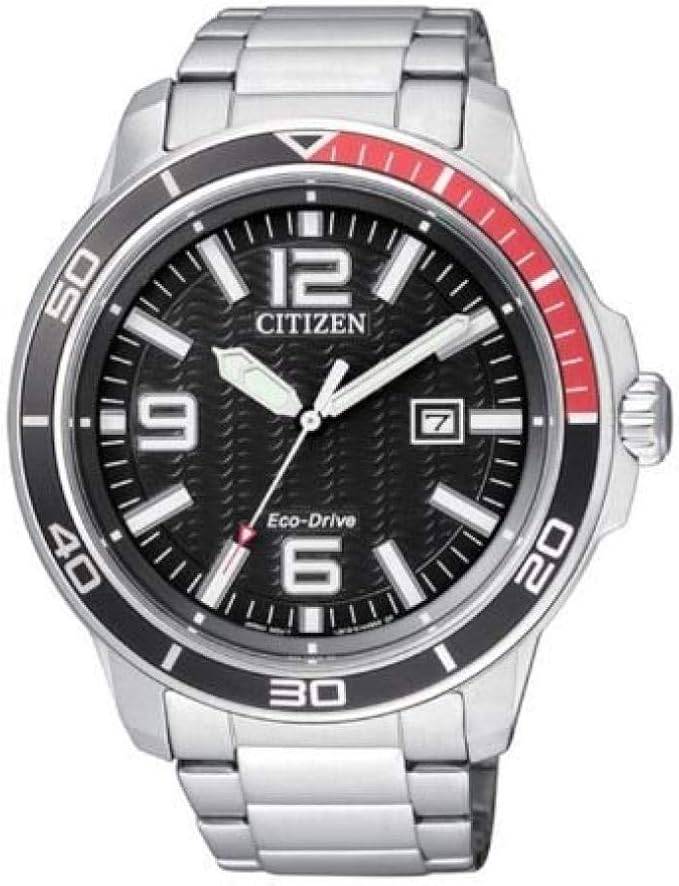 Die solarbetriebene Designer Uhr Citizen Sport AW1520-51E für Herren mit schwarzem Zifferblatt