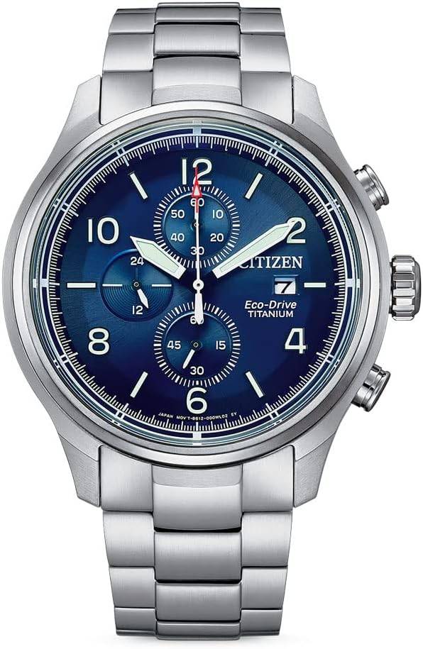 Die solarbetriebene Designer Uhr Citizen Titan CA0810-88L für Herren mit blauem Zifferblatt