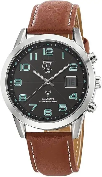Die solarbetriebene Designer Uhr ETT Eco Tech Time EGS-11499-22L Basic für Herren mit schwarzem Zifferblatt