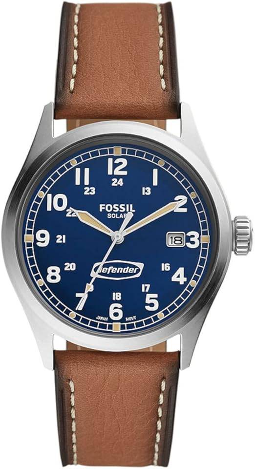 Die solarbetriebene Designer Uhr Fossil Defender FS5975 für Herren mit blauem Zifferblatt