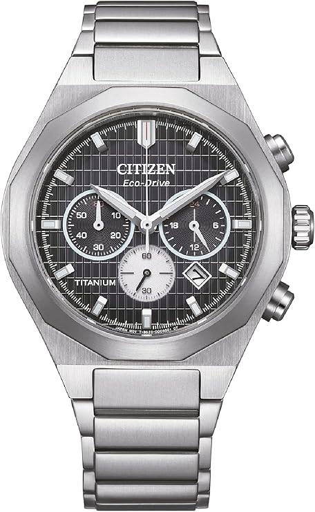 Die solarbetriebene Designer Uhr Citizen CA4690-51E Super Titanium™ Zenshin Senkei für Herren mit schwarzem Zifferblatt und drei Totalisatoren