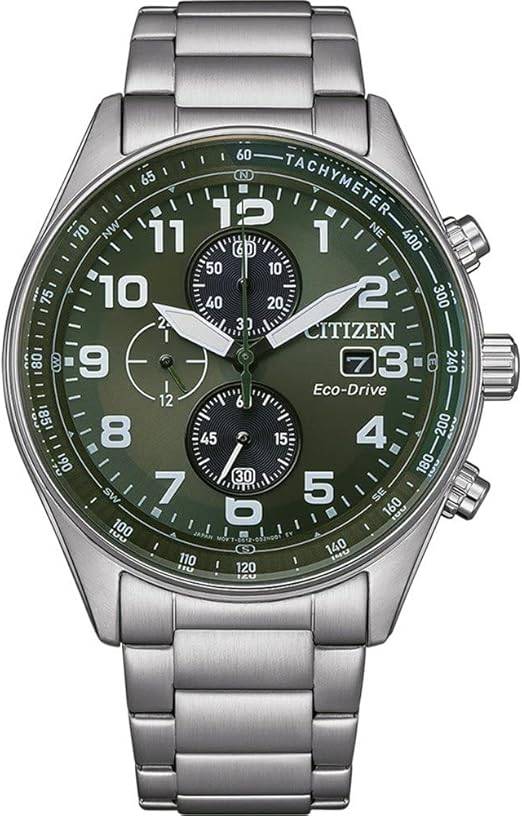 Die solarbetriebene Designer Uhr Citizen Eco-Drive CA0770-72X für Herren mit grünem Zifferblatt