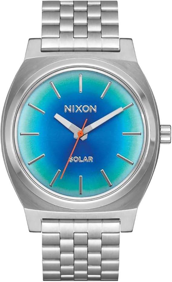 Die solarbetriebene Designer Uhr Nixon Time Teller A1369-5201-00 für Herren mit mehrfarbigem Zifferblatt