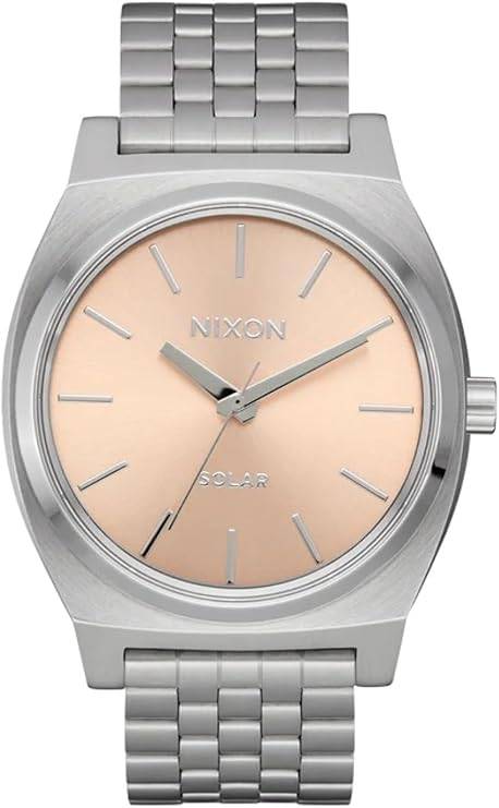 Die solarbetriebene Designer Uhr Nixon Time Teller A1369-5332-00 für Herren mit Zifferblatt in Rosé