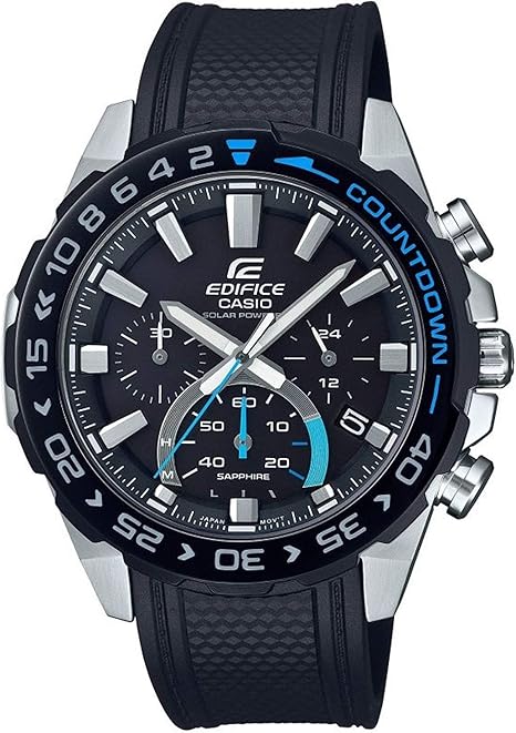 Die solarbetriebene Designer Uhr Casio Edifice EFS-S550PB-1AVUEF für Herren mit drei Totalisatoren
