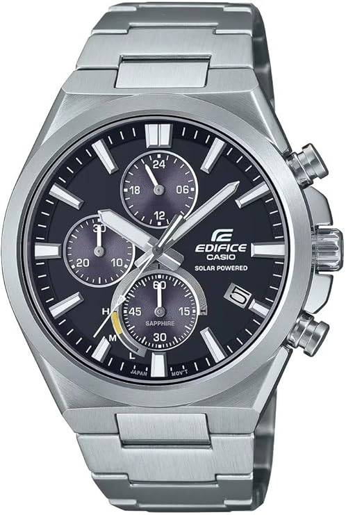 Die solarbetriebene Designer Uhr Casio Edifice EFS-S630D-1AVUEF für Herren mit drei Totalisatoren
