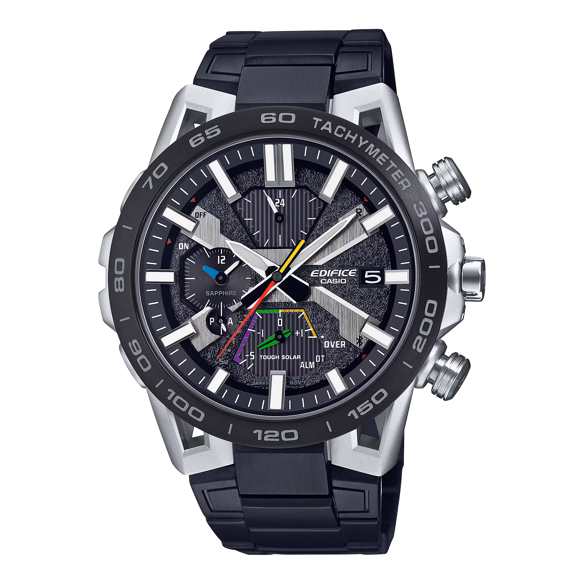 Die solarbetriebene Designer Uhr Casio Edifice SOSPENSIONE EQB-2000DC-1AER für Herren mit schwarzem Zifferblatt