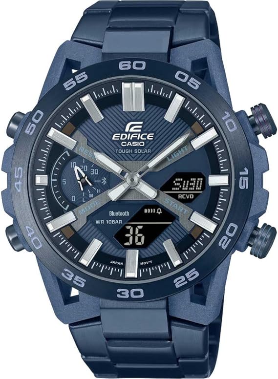 Die solarbetriebene Designer Uhr Casio Edifice Sospensione ECB-2000CB-2AEF für Herren mit blauem Zifferblatt