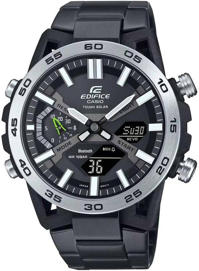 Die solarbetriebene Designer Uhr Casio Edifice Sospensione ECB-2000DD-1AEF für Herren mit schwarzem Zifferblatt