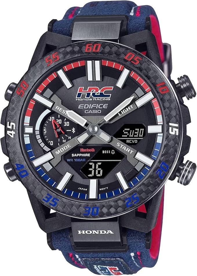 Die solarbetriebene Designer Uhr Casio Edifice Sospensione ECB-2000HR-1AER für Herren mit schwarzem Zifferblatt