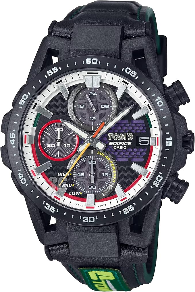 Die solarbetriebene Designer Uhr Casio Edifice Sospensione EFS-S641TMS-1AER für Herren mit farbigem Zifferblatt und drei Totalisatoren