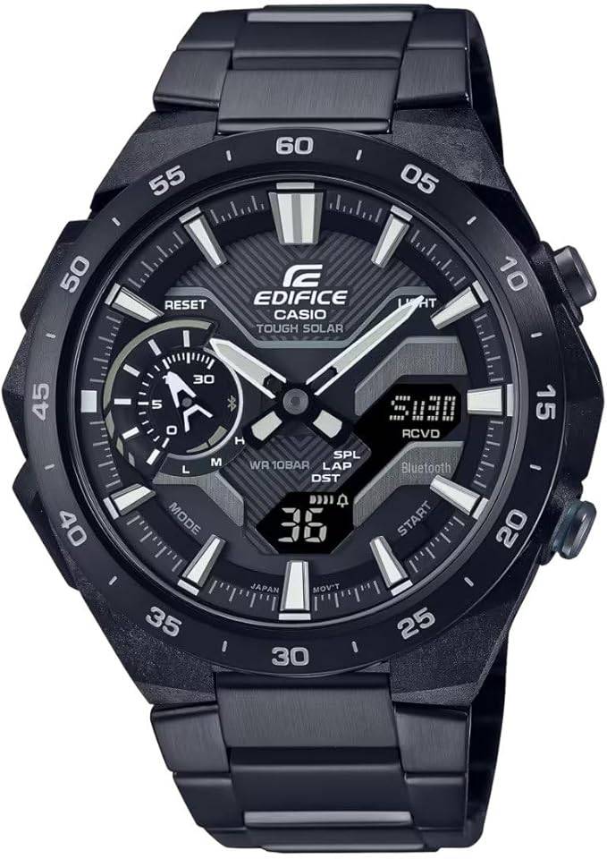 Die solarbetriebene Designer Uhr Casio Edifice Windflow ECB-2200DC-1AEF für Herren mit schwarzem Zifferblatt