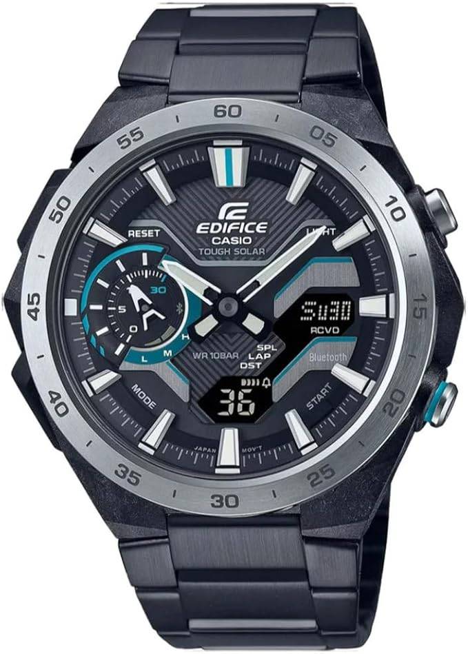 Die solarbetriebene Designer Uhr Casio Edifice Windflow ECB-2200DD-1AEF für Herren mit schwarzem Zifferblatt