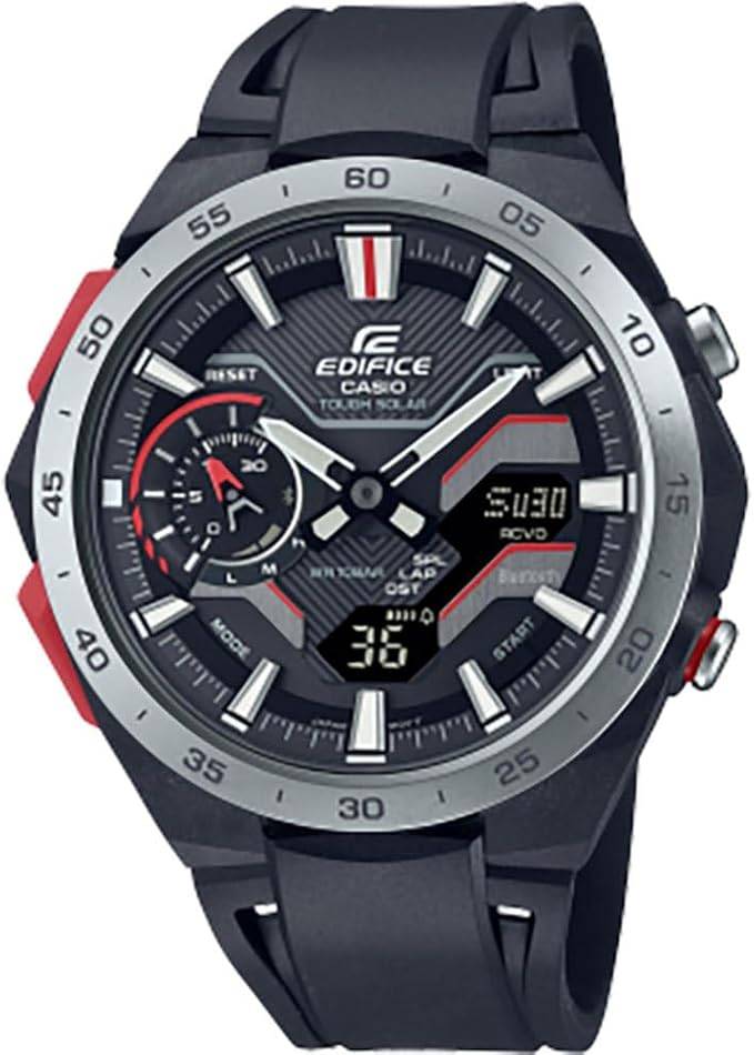 Die solarbetriebene Designer Uhr Casio Edifice Windflow ECB-2200P-1AEF für Herren mit schwarzem Zifferblatt