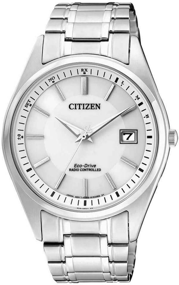 Die solarbetriebene Designer Uhr Citizen Eco-Drive AS2050-87A für Herren mit silbergrauem Zifferblatt 