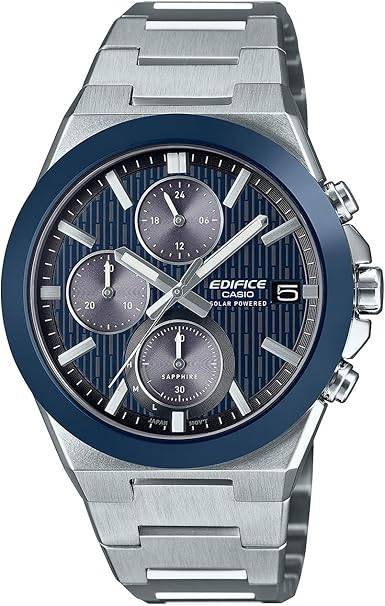 Die solarbetriebene Designer Uhr Casio Edifice EFS-S650D-2AEF für Herren mit blauem Zifferblatt