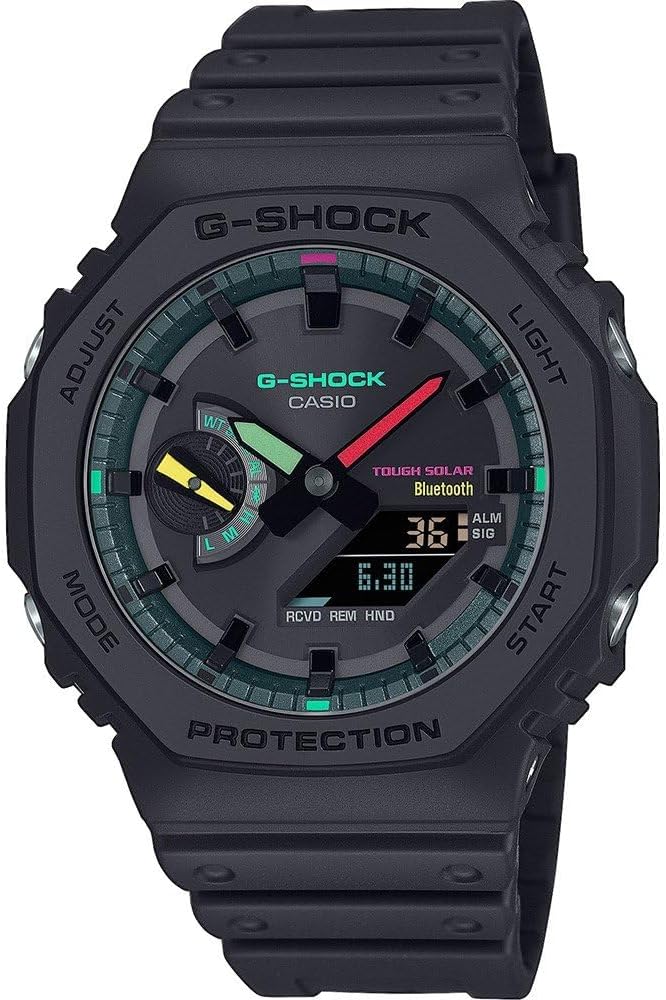 Die solarbetriebene Designer Uhr Casio G-Shock GA-B2100MF-1AER für Herren mit schwarzem hybriden Zifferblatt