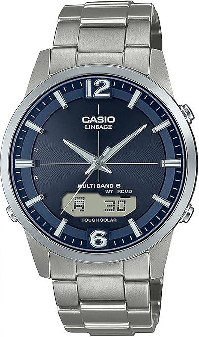 Die solarbetriebene Designer Uhr Casio Wave Ceptor Lineage LCW-M170TD-2AER für Herren mit hybridem Zifferblatt