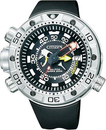 Die solarbetriebene Designer Uhr Citizen Promaster Marine BN2021-03E für Herren mit schwarzem Zifferblatt