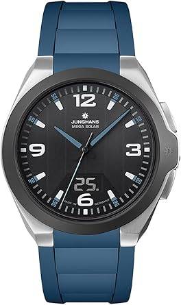 Die solarbetriebene Designer Uhr Junghans Spektrum Mega Solar 18/1527.00 für Herren mit schwarzem Zifferblatt
