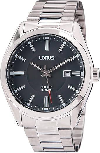 Die solarbetriebene Designer Uhr Lorus RX333AX9 für Herren mit schwarzem Zifferblatt