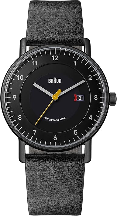 Die solarbetriebene Designer Uhr Braun BN0301BKBKG für Herren mit schwarzem Zifferblatt