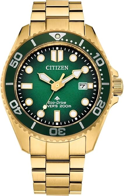 Die solarbetriebene Designer Uhr Citizen Promaster Diver BN0262-59W für Herren mit grünem Zifferblatt