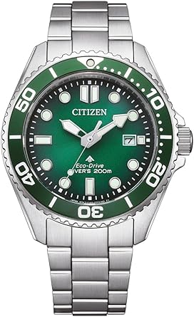 Die solarbetriebene Designer Uhr Citizen Promaster Diver BN0269-50W für Herren mit grünem Zifferblatt