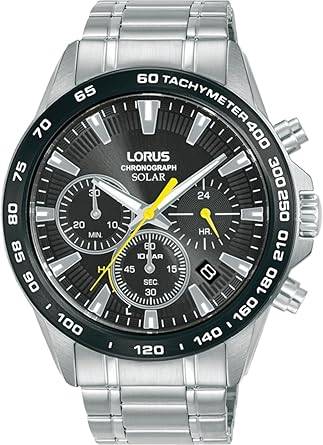 Die solarbetriebene Designer Uhr Lorus RZ507AX9 für Herren mit schwarzem Zifferblatt
