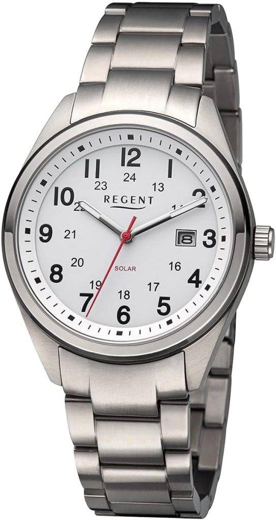Die solarbetriebene Designer Uhr Regent F-1539 für Herren - Kaufberatung mit weißem Zifferblatt