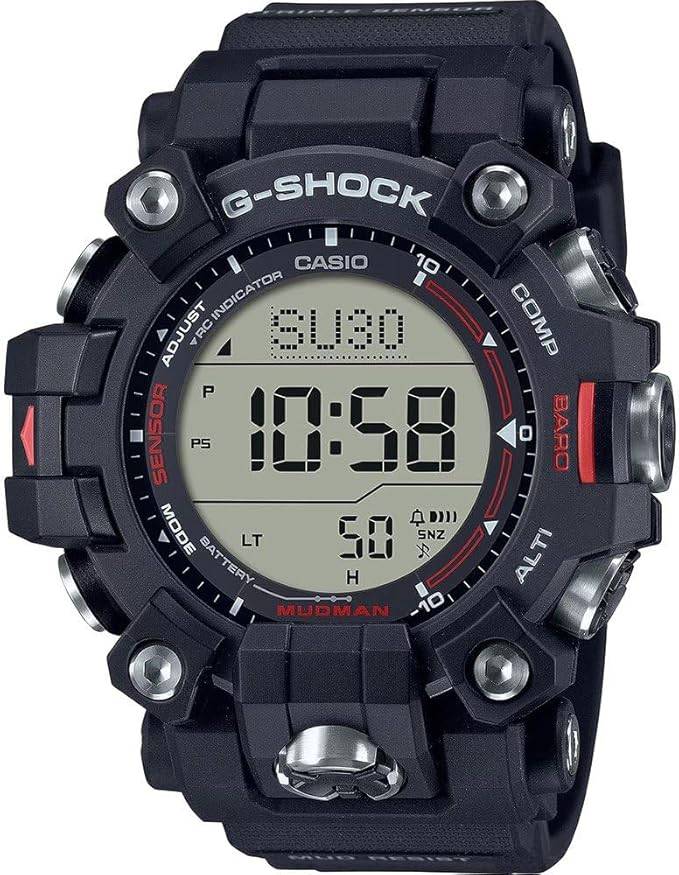 Die solarbetriebene Designer Uhr Casio GW-9500-1ER MASTER OF G MUDMAN für Herren mit digitaler Anzeige
