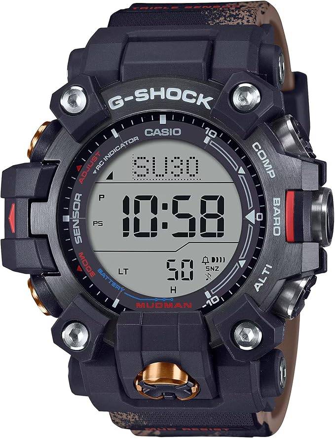 Die solarbetriebene Designer Uhr Casio G-Shock GW-9500TLC-1ER Master of G Mudman für Herren mit digitalem Zifferblatt