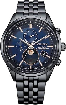 Die solarbetriebene Designer Uhr Citizen Eco-Drive BY1035-56L mit Funk für Herren mit blauem Zifferblatt
