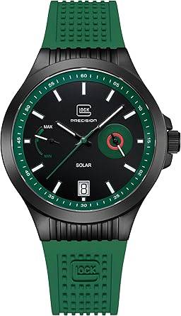 Die solarbetriebene Designer Uhr GLOCK Precision Cartridge GW-19-4-22 für Herren mit schwarzem Zifferblatt