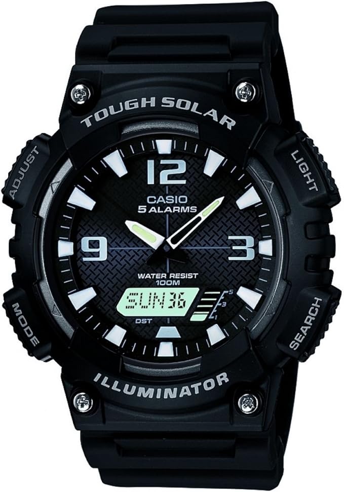 Die solarbetriebene Designer Uhr Casio Illuminator AQ-S810W-1A2VEF für Herren mit schwarzem Zifferblatt