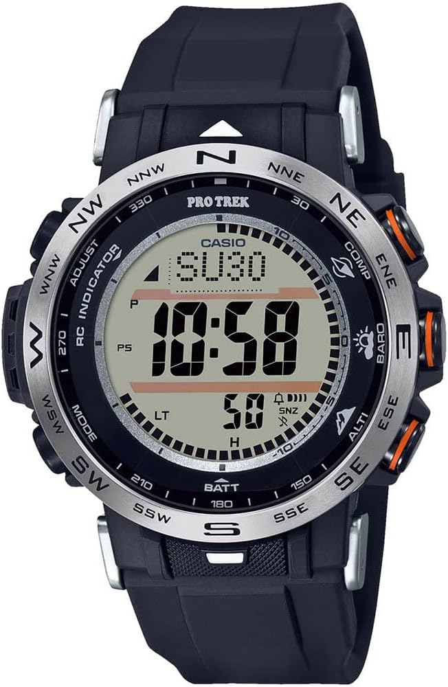 Die solarbetriebene Designer Uhr Casio Pro Trek PRW-30-1AER für Herren  mit digitalem Zifferblatt