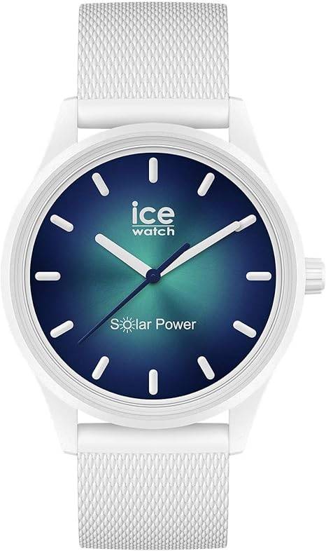 Die solarbetriebene Designer Uhr Ice- Watch 019028 für Herren mit blauem Zifferblatt