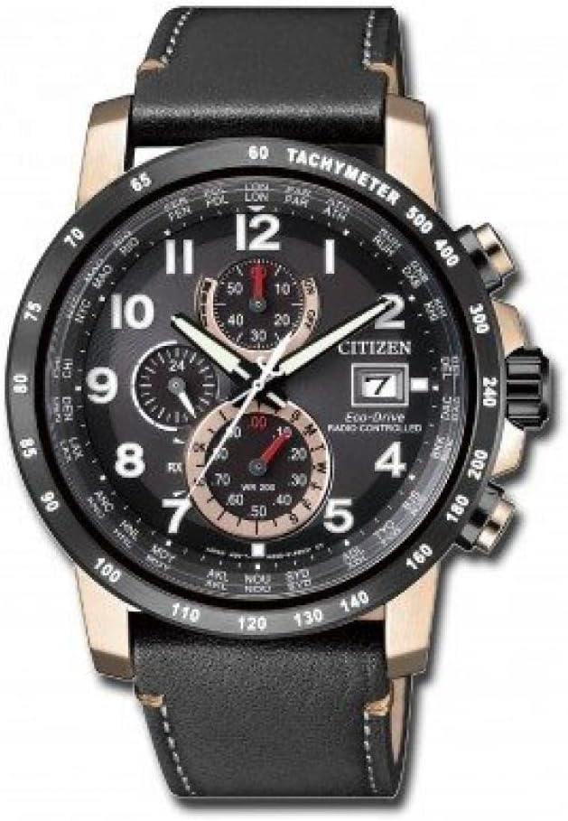 Die solarbetriebene Designer Uhr Citizen  Eco-Drive AT8126-02E für  Herren mit schwarzem Zifferblatt