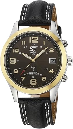 Die solarbetriebene Designer Uhr ETT Eco Tech Time EGS-11487-22L Gobi für Herren mit schwarzem Zifferblatt