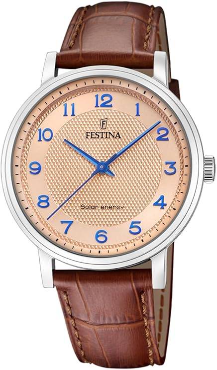 Die solarbetriebene Designer Uhr Festina F20660/2 für Herren mit pinkfarbenem Zifferblatt