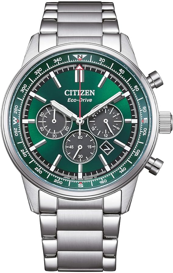 Die solarbetriebene Designer Uhr Citizen Classic Eco-Drive CA4720-52X für Herren mit grünem Zifferblatt