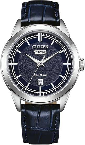 Die solarbetriebene Designer Uhr Citizen Eco-Drive AW0151-00LC für Herren mit blauem Zifferblatt