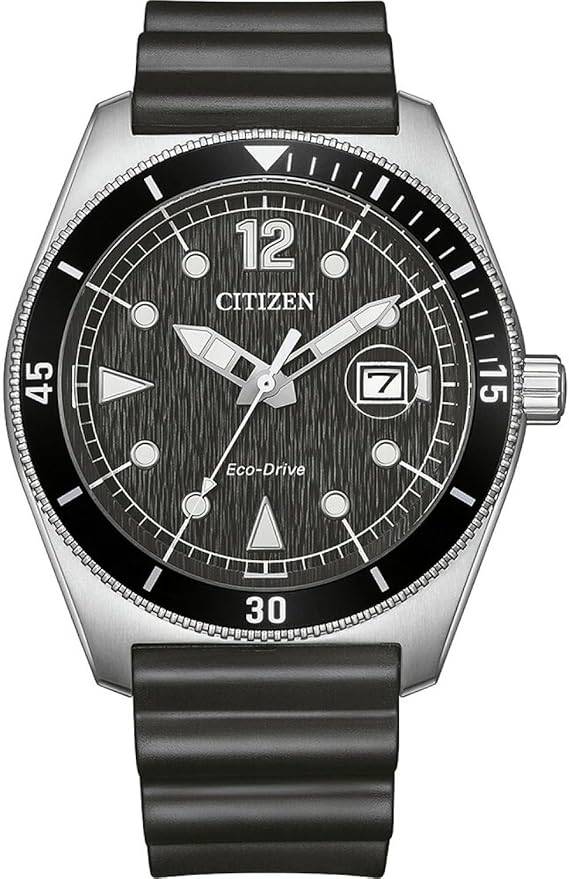 Die solarbetriebene Designer Uhr Citizen Eco-Drive Marine Sports AW1889-00E für Herren mit schwarzem Zifferblatt