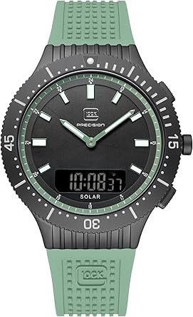 Die solarbetriebene Designer Uhr Glock Precision GW-40-2-24 für Herren mit schwarzem Zifferblatt