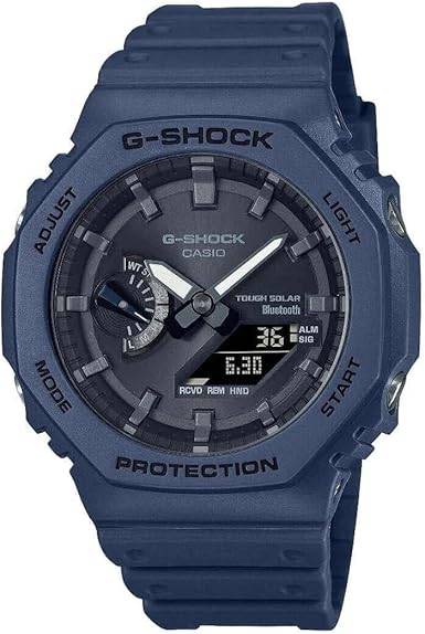 Die solarbetriebene Designer Uhr Casio G-Shock Classic GA-B2100-2AER für Herren mit blauem Zifferblatt