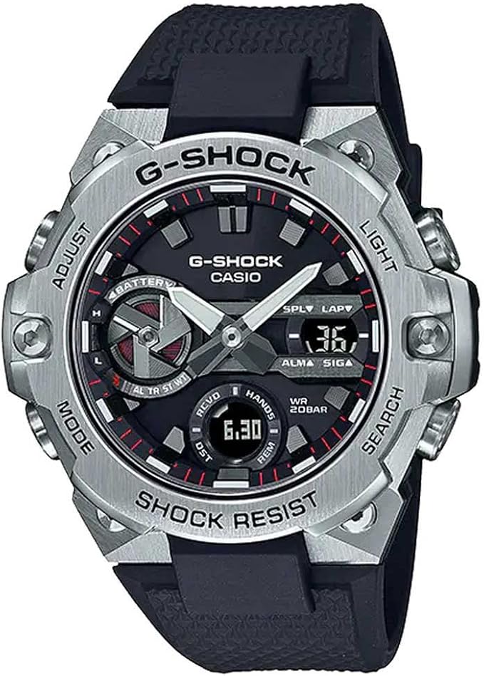 Die solarbetriebene Designer Uhr Casio G-Shock G-Steel GST-B400-1AER für Herren mit schwarzem Zifferblatt