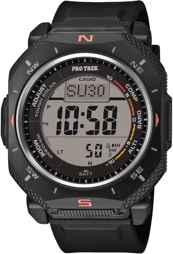 Die solarbetriebene Designer Uhr Casio Pro Trek PRG-69-1ER für Herren mit digitalem Zifferblatt