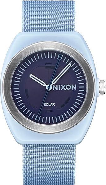 Die solarbetriebene Designer Uhr Nixon Light-Wave Gray A1322-145-00 für Herren mit blauem Zifferblatt
