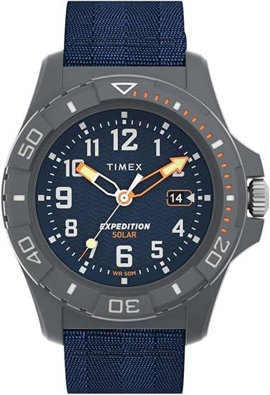Die solarbetriebene Designer Uhr Timex Expedition Freedive Ocean TW2V40300 für Herren mit blauem Zifferblatt